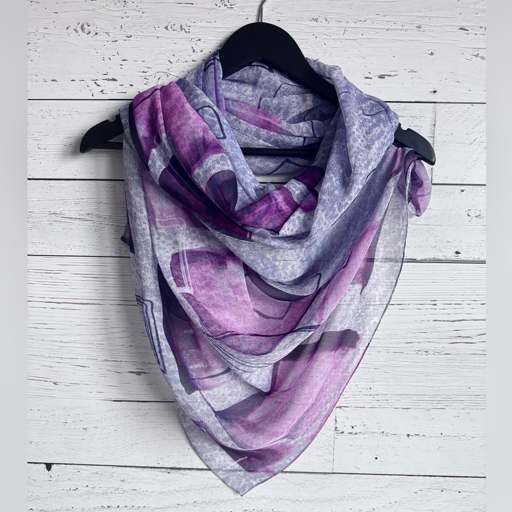 Holt Renfrew Purple & Pink Silk Scarf